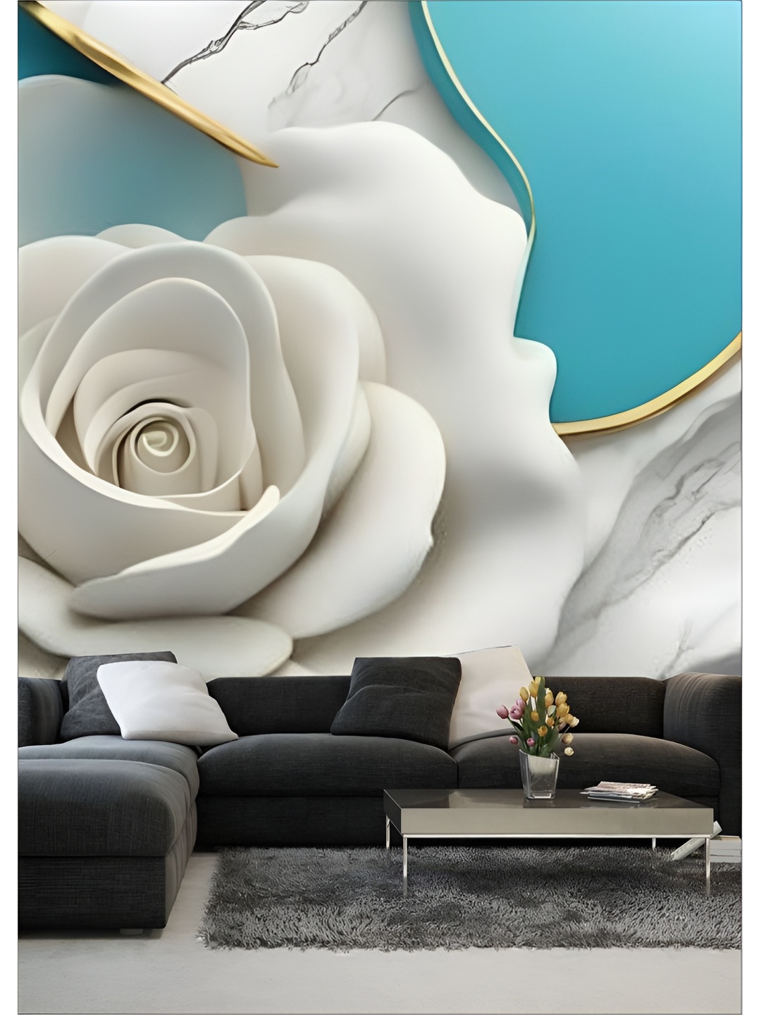 

Aura White & Brown 3D Printed Self Adhesive Wall Sticker