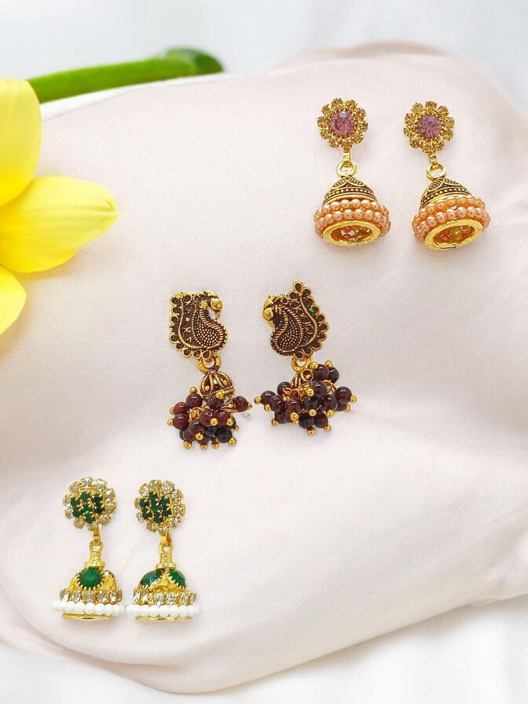 

FEMMIBELLA Circular Jhumkas Earrings, Multi