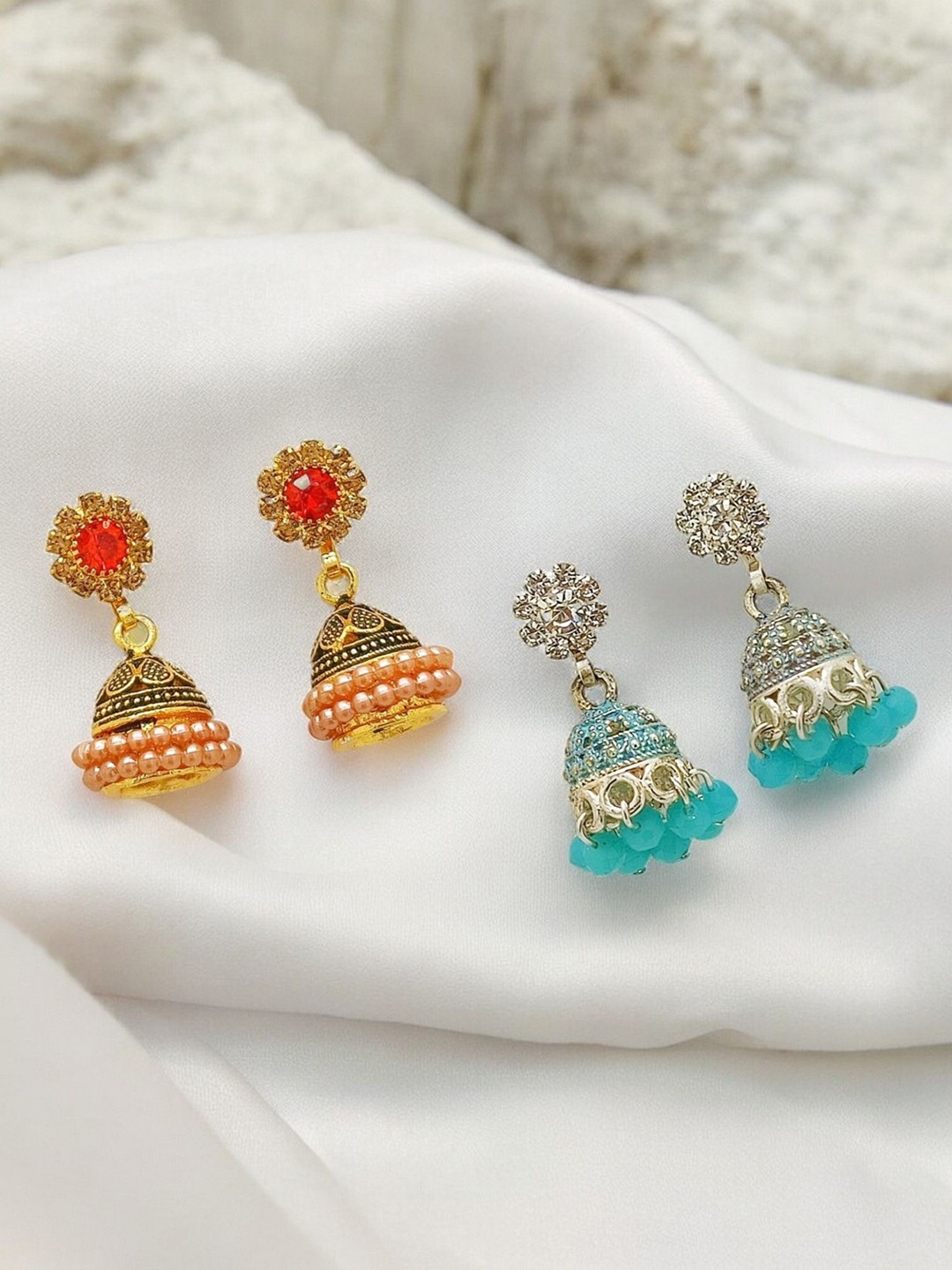 

FEMMIBELLA Circular Jhumkas Earrings, Multi
