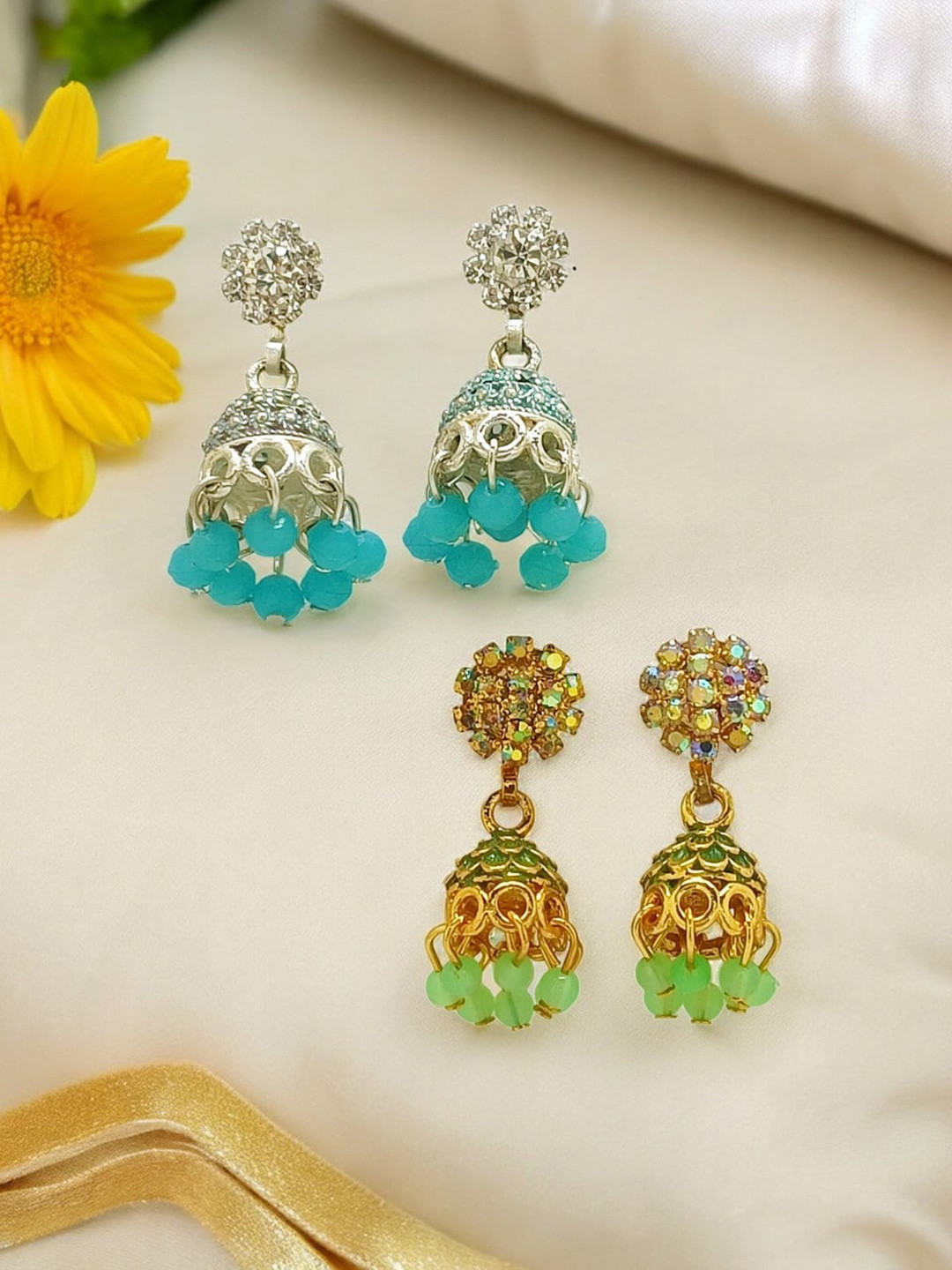 

FEMMIBELLA Circular Jhumkas Earrings, Multi