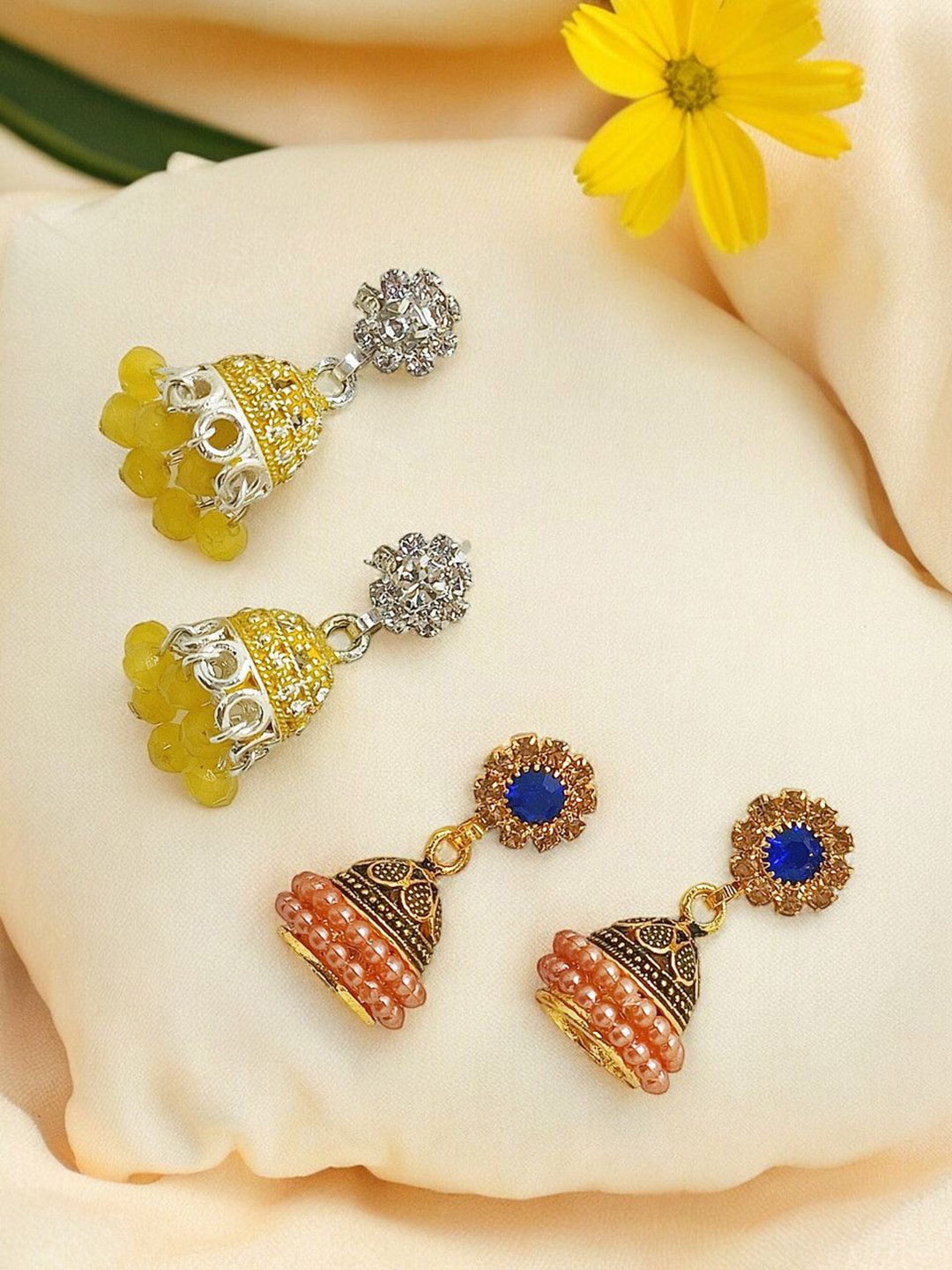 

FEMMIBELLA Circular Drop Earrings, Multi