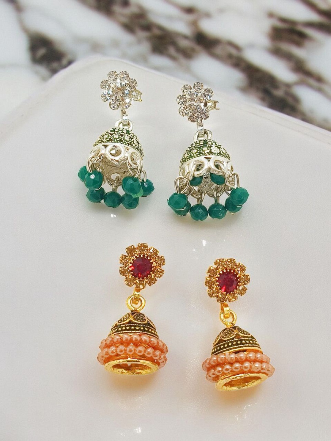 

FEMMIBELLA Circular Jhumkas Earrings, Multi