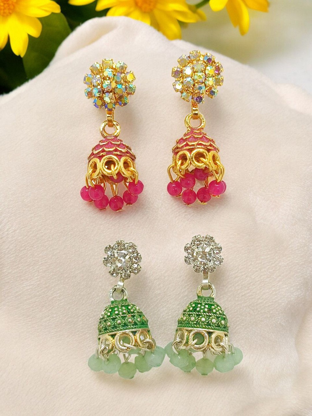 

FEMMIBELLA Circular Jhumkas Earrings, Multi