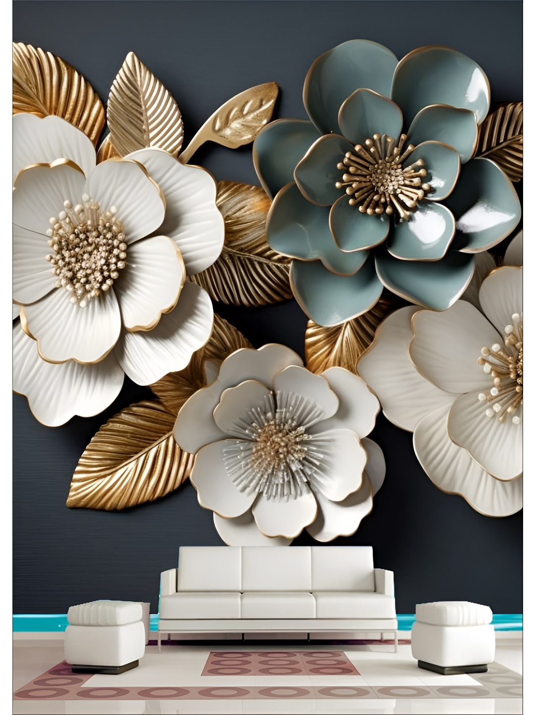 

Aura White & Brown 3D Printed Self Adhesive Wall Sticker