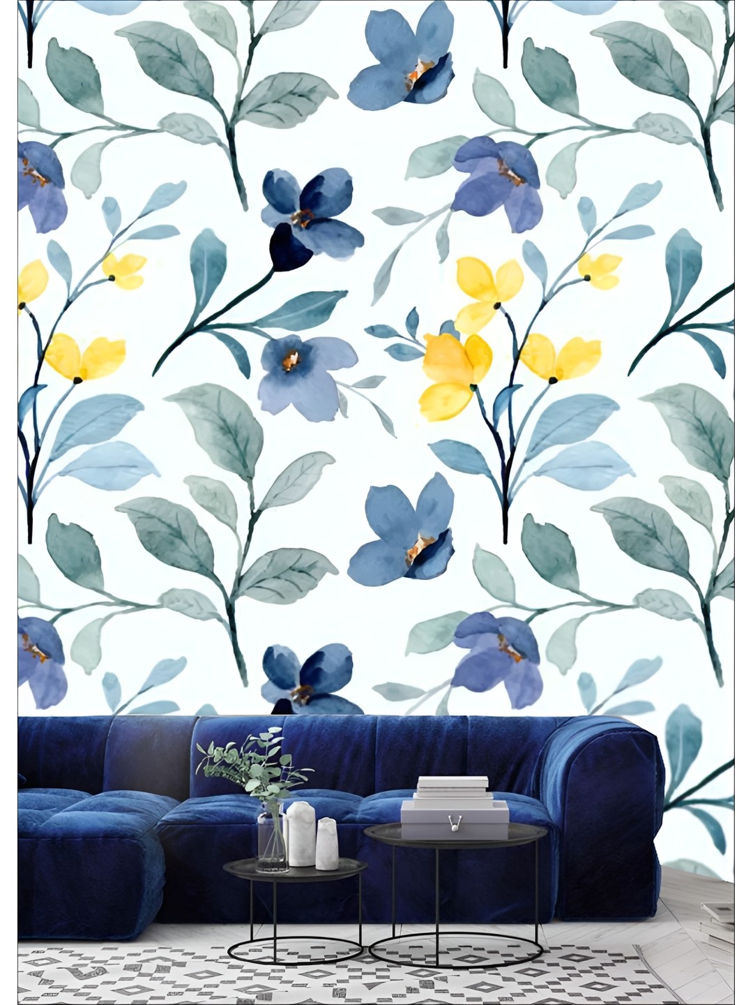 

Aura White & Blue 3D Printed Self Adhesive Wall Sticker