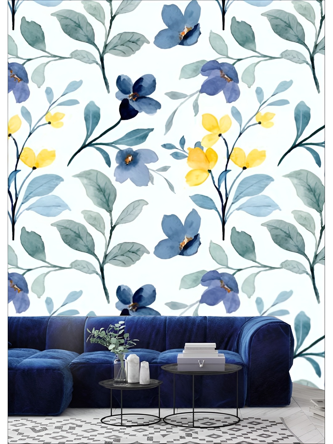 

Aura White & Blue 3D Printed Self Adhesive Wall Sticker