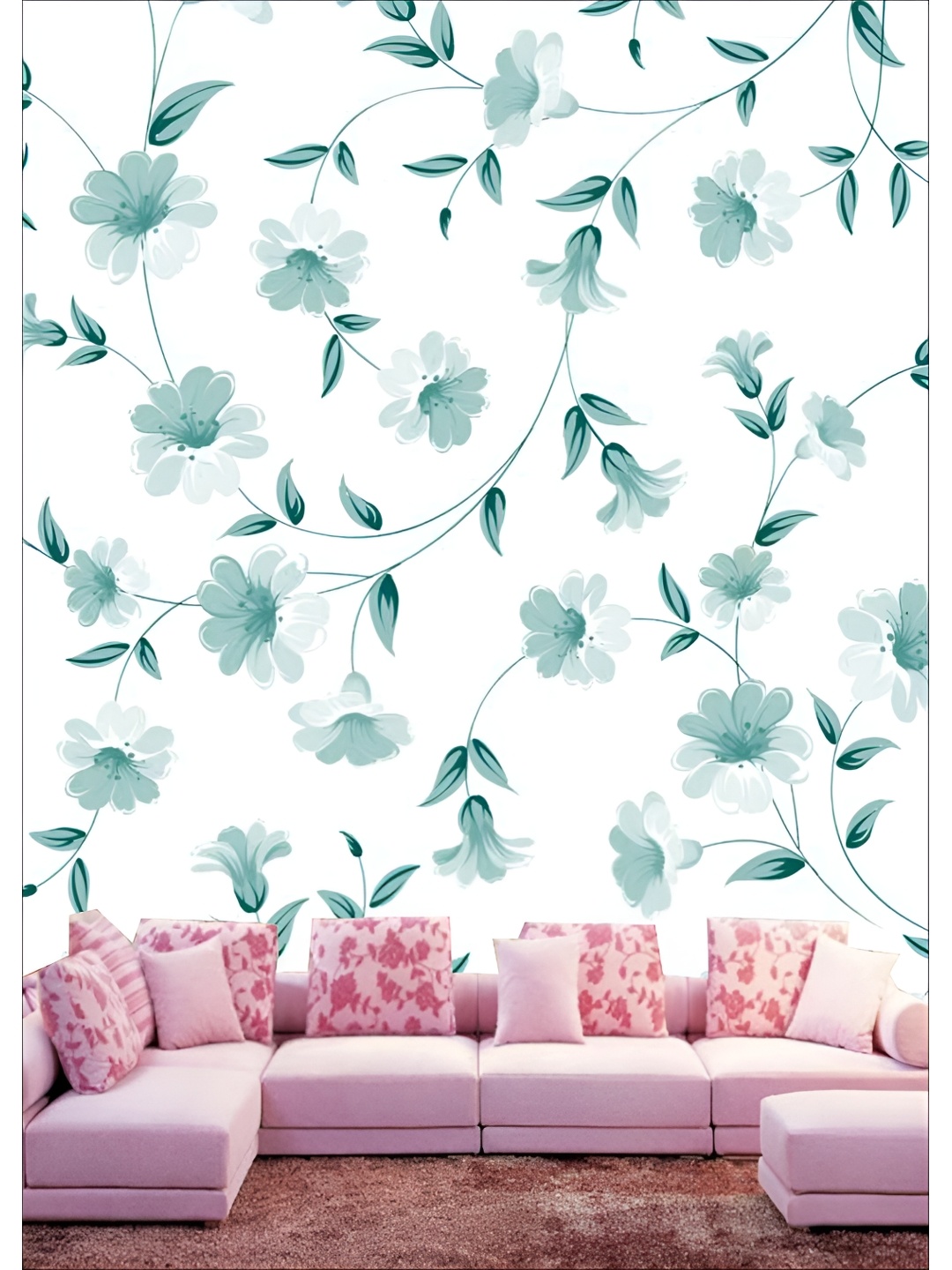 

Aura White & Sea-Green Floral Printed Self Adhesive Wall Sticker