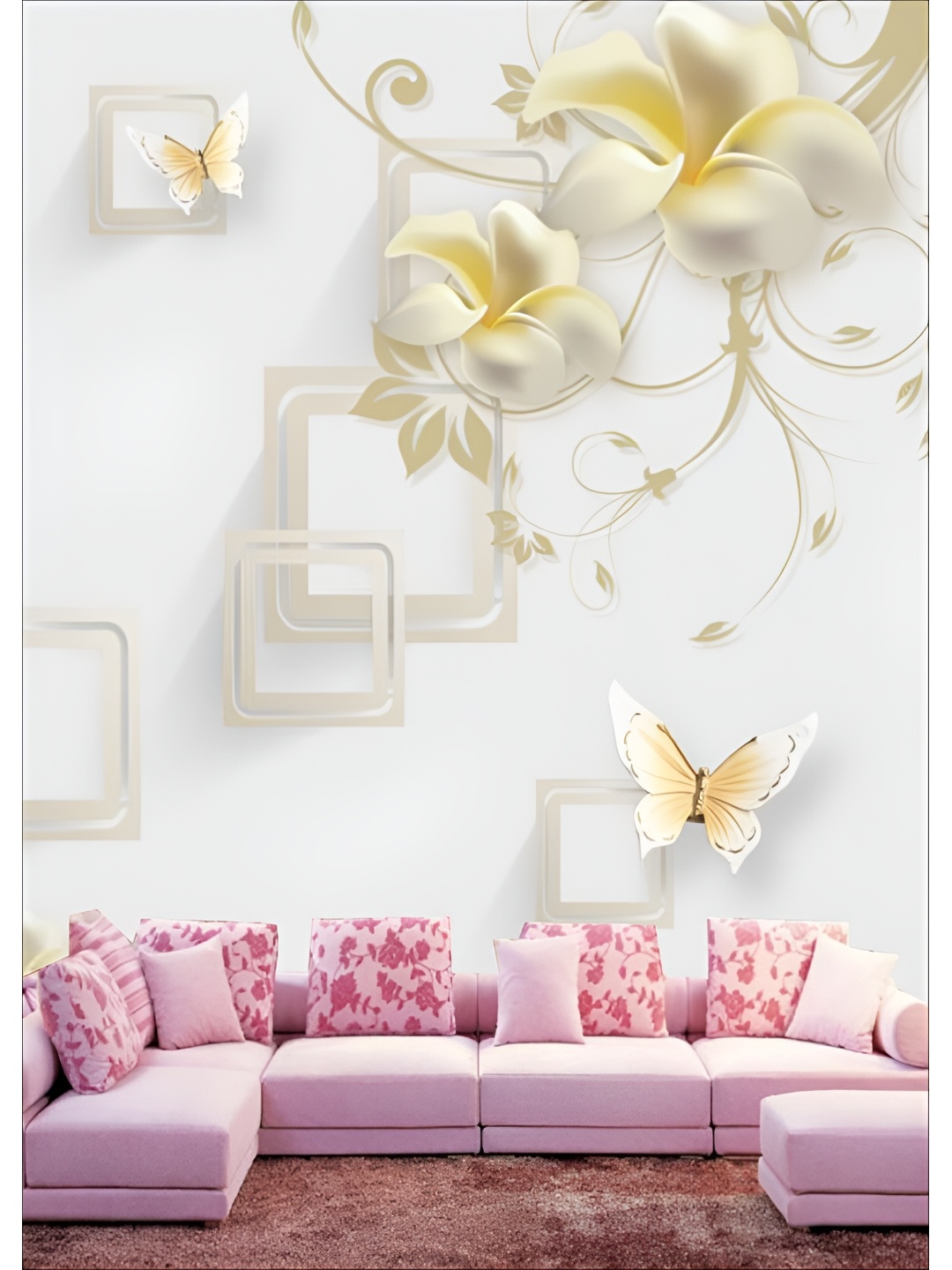 

Aura White & Yellow 3D Printed Self Adhesive Wall Sticker