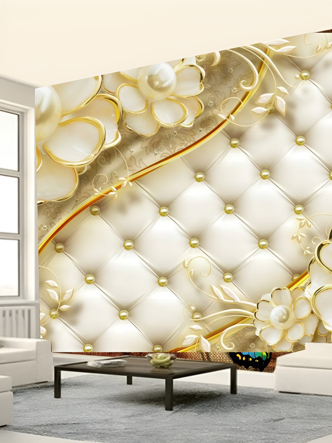 

Aura White & Brown 3D Printed Self Adhesive Wall Sticker