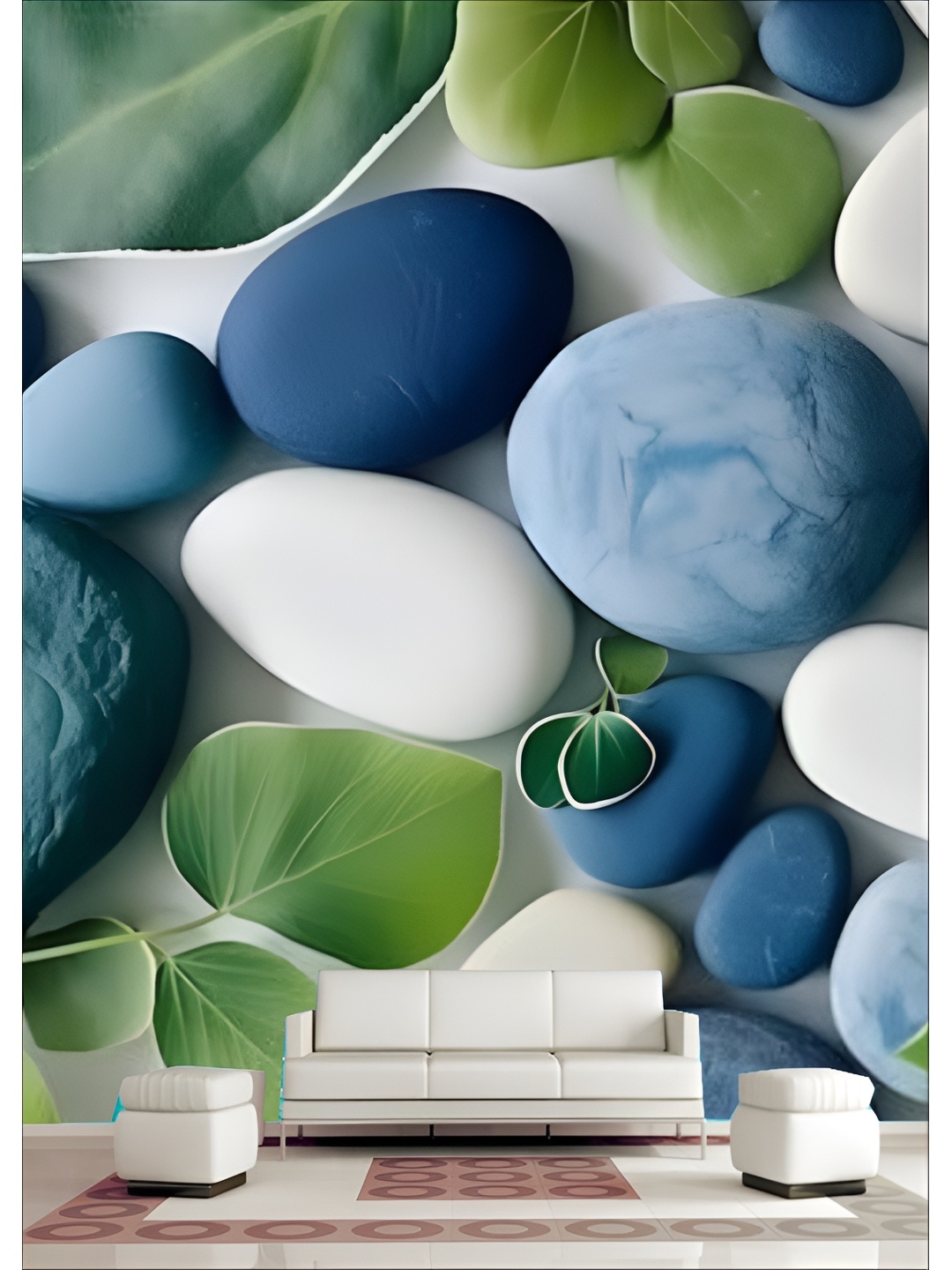 

Aura White & Blue Printed Self-Adhesive Wall Sicker