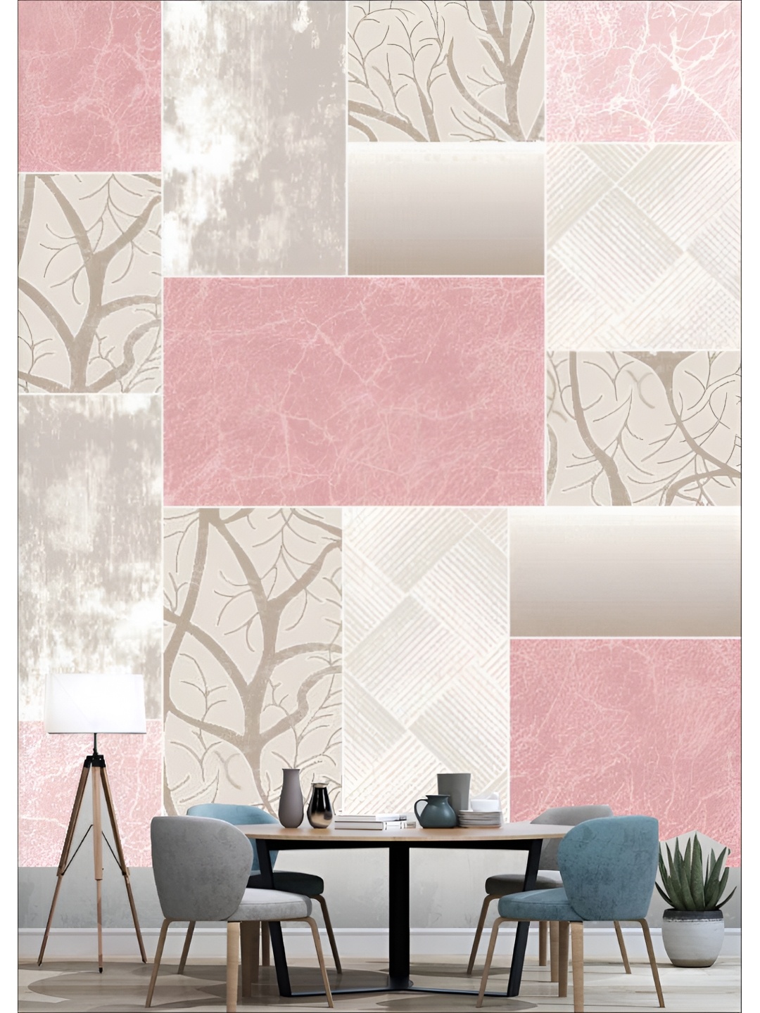 

Aura Grey & Pink 3D Printed Self Adhesive Wall Sticker