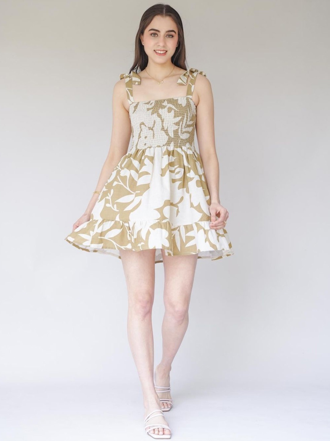 

House of Sal Print Peplum Dress, Multi