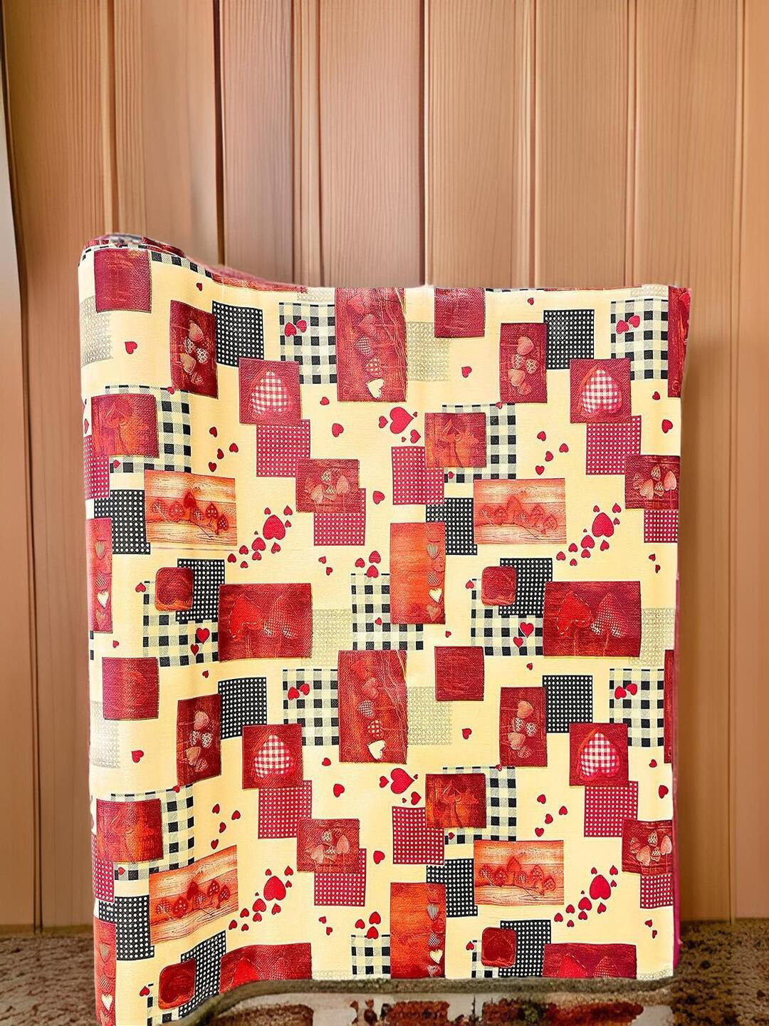 

CASA-NEST Red & Yellow Printed Shelf Liner Organiser