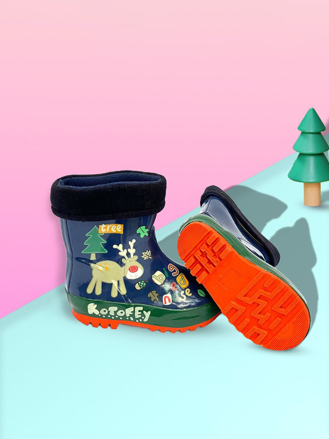 

Little Surprise Box LLP Kids Printed Rain Gumboots, Blue