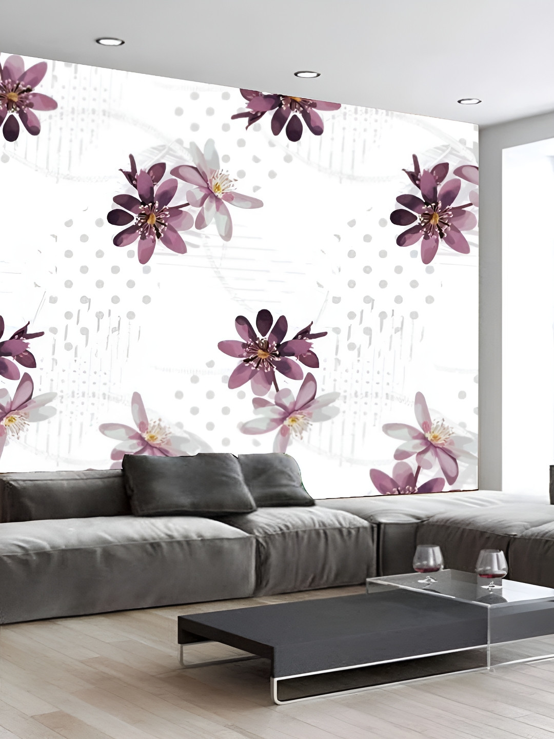 

Aura White & Purple Printed Self Adhesive Wall Sticker