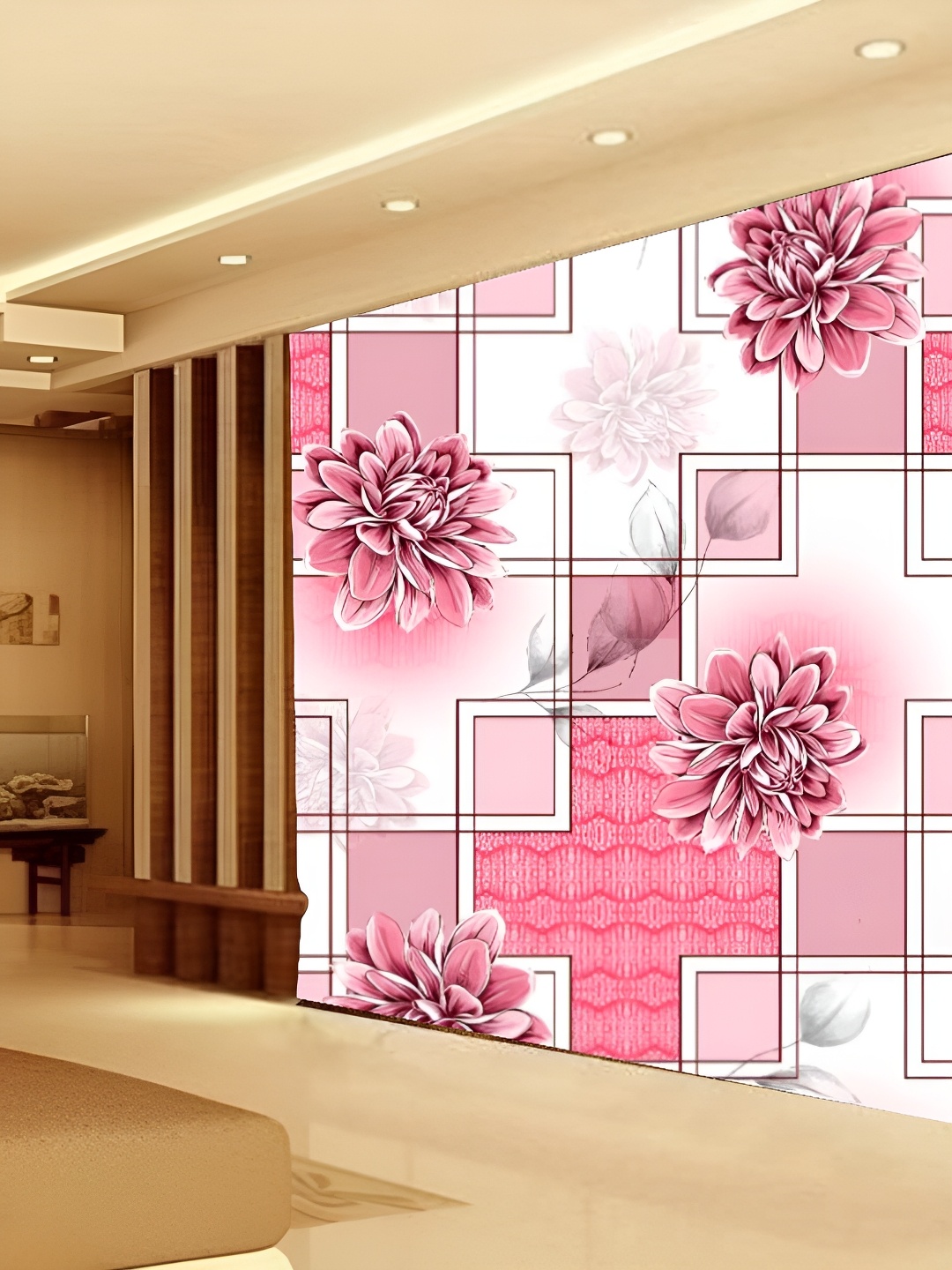 

Aura Pink & White Printed Self Adhesive Wall Sticker