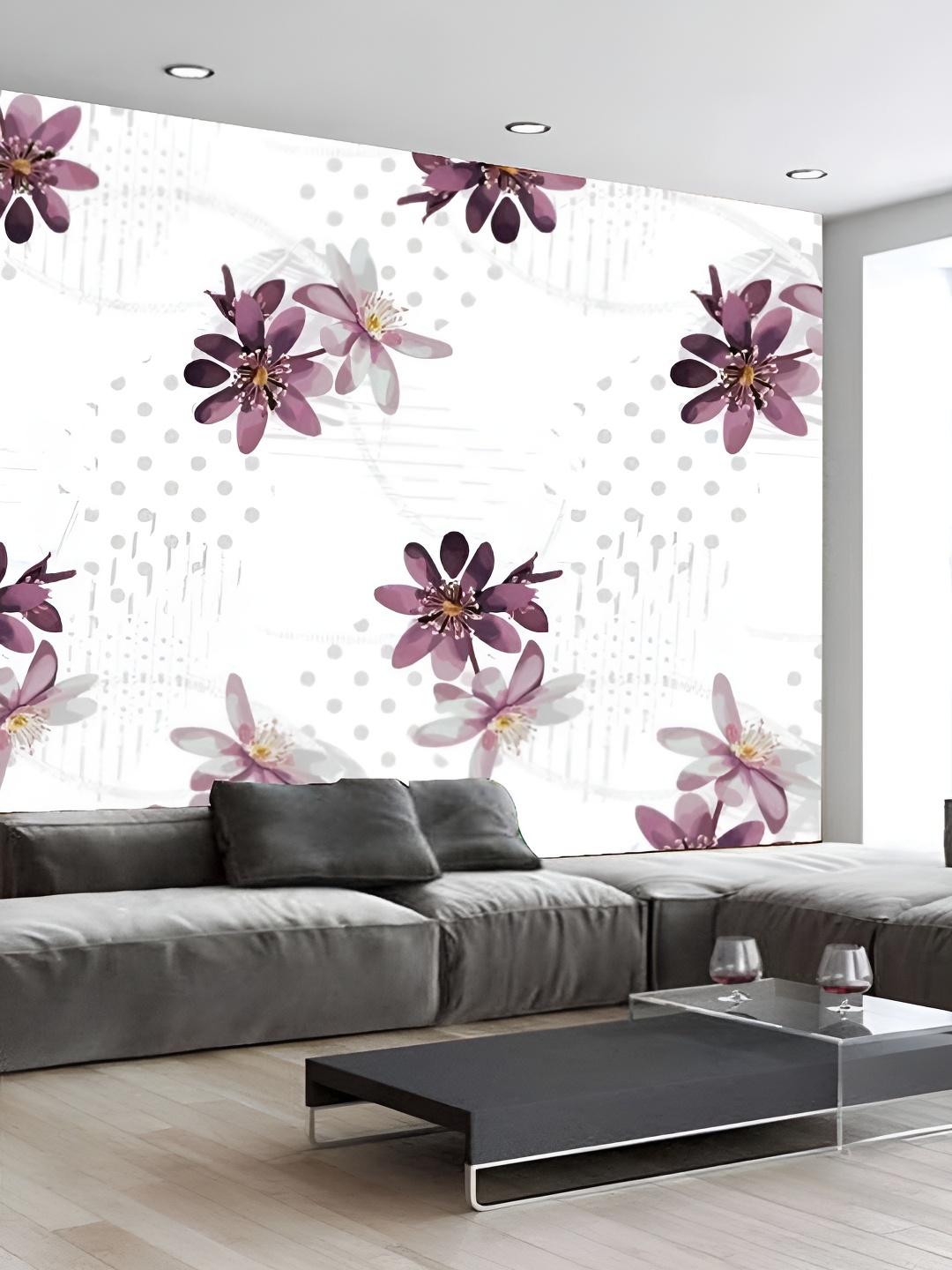 

Aura White & Purple Printed Self-Adhesive Wall Sicker