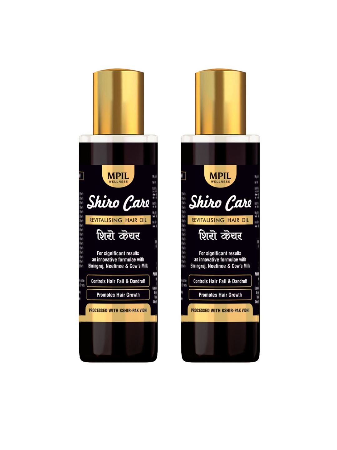 

MPIL WELLNESS Set Of 2 Shiro Care Hair Oil With Bhringraj - 100ml Each, Black