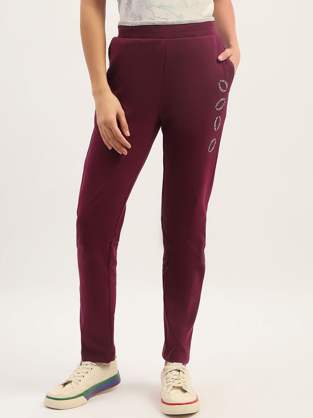 

MADAME M SECRET Women Mid Rise Track Pants, Purple