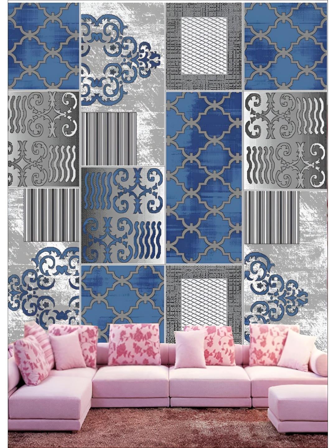 

Aura Off White & Blue Printed Self-Adhesive Wall Sicker