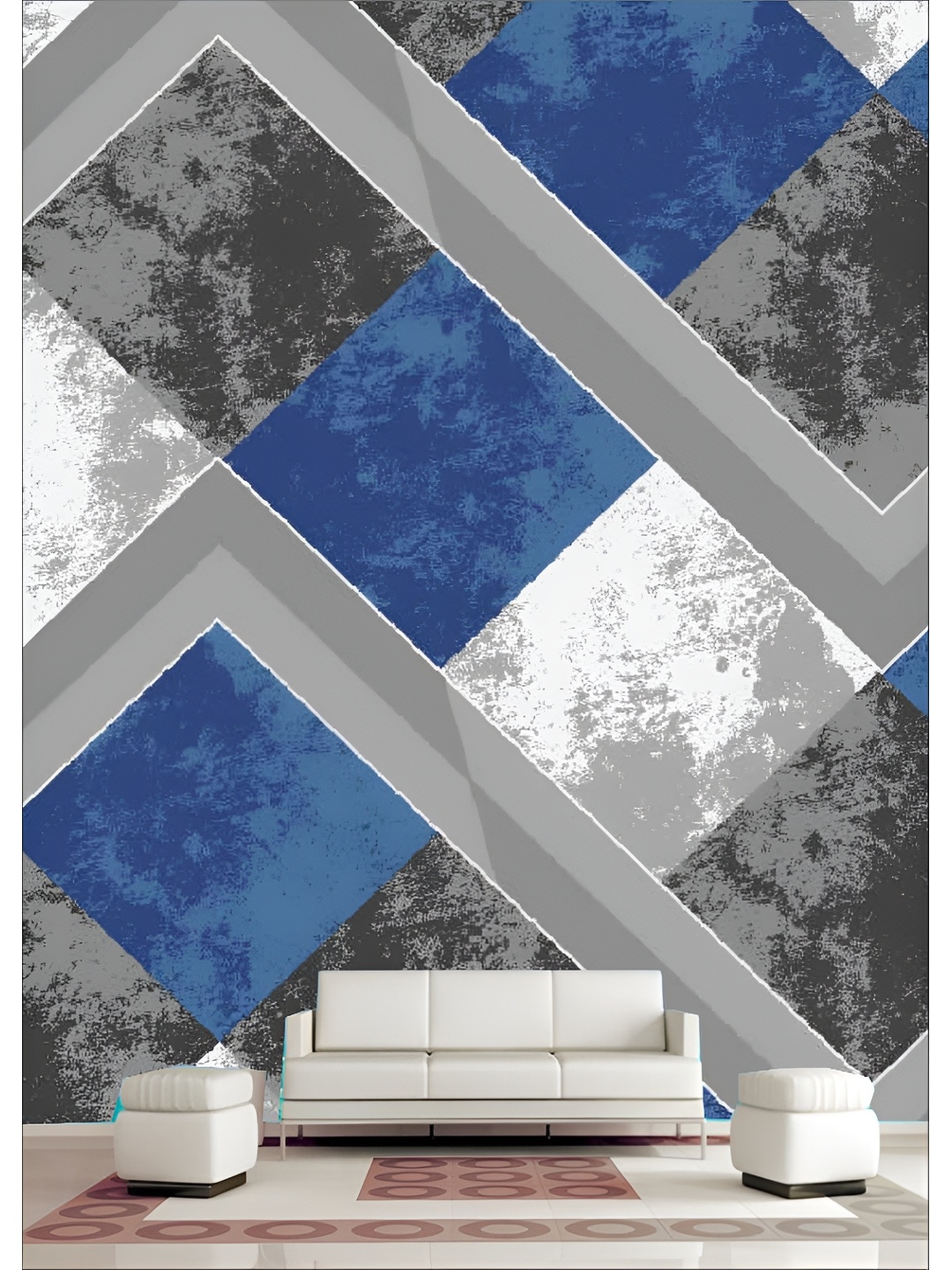 

Aura White & Blue Printed Self-Adhesive 3D Wall Sticker