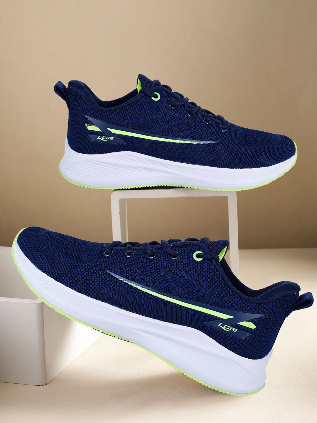 

Lancer Men Textile Walking Shoes, Navy blue