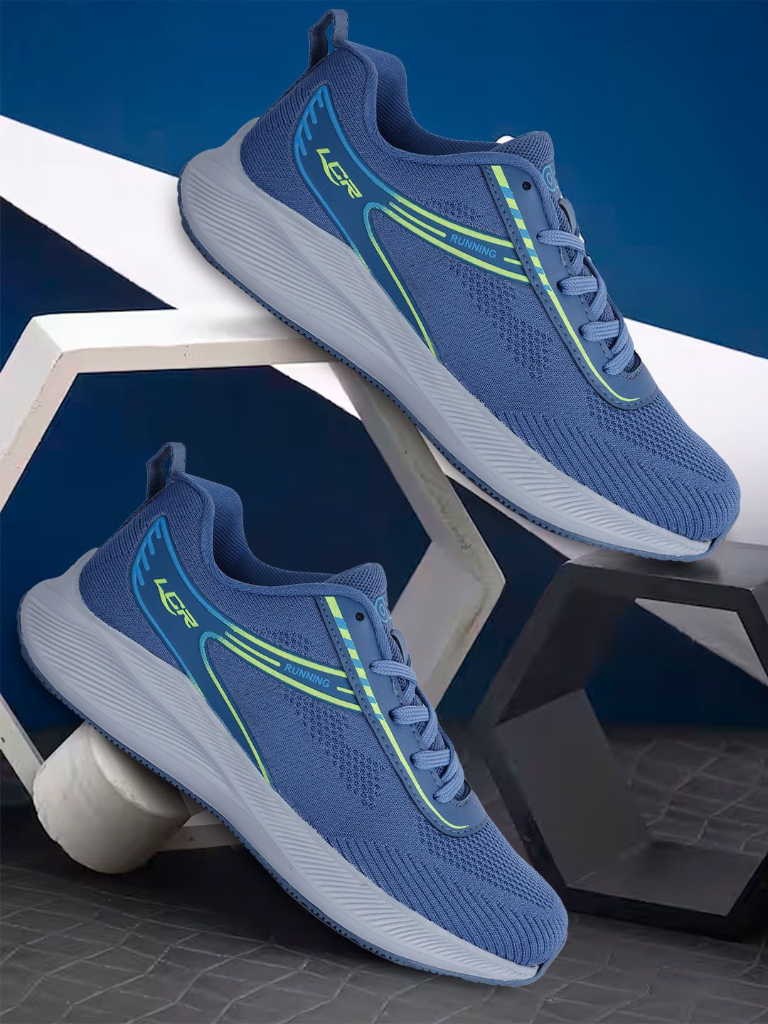 

Lancer Men Textile Walking Shoes, Blue