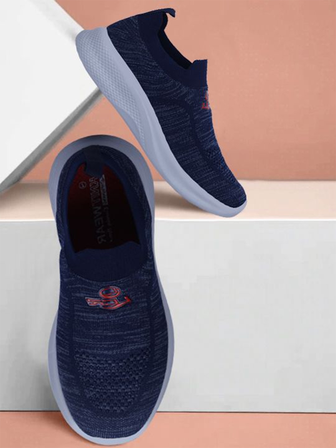 

Lancer Men Textile Walking Shoes, Navy blue