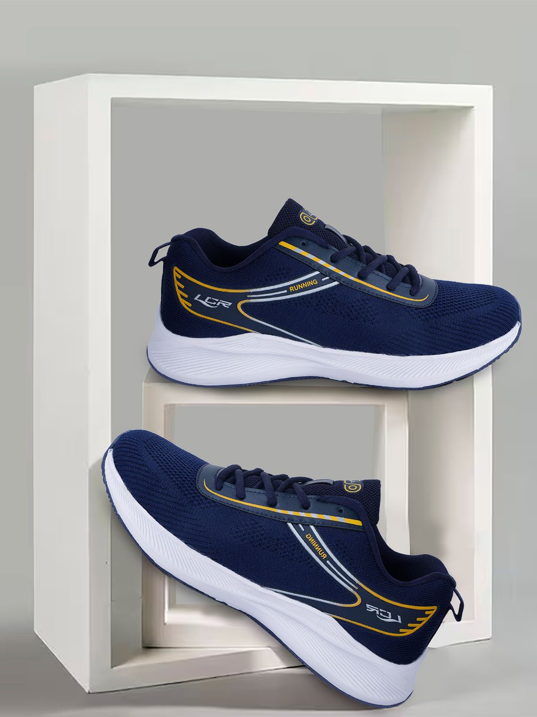 

Lancer Men Textile Walking Shoes, Navy blue