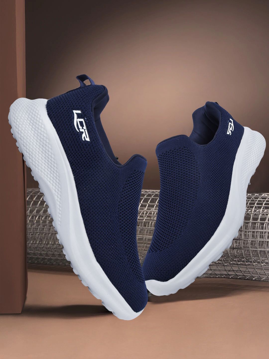 

Lancer Men Textile Walking Shoes, Navy blue