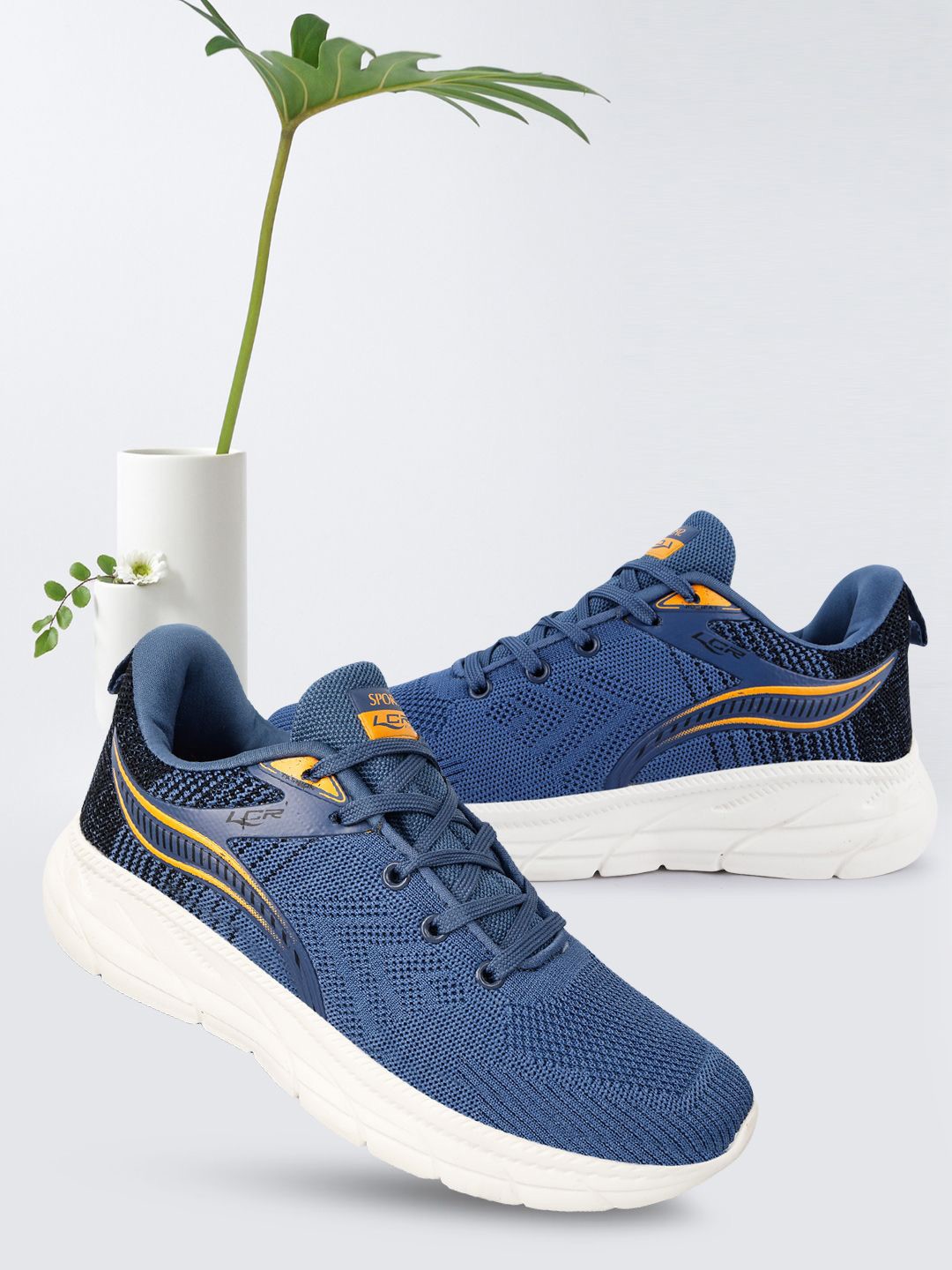 

Lancer Men Textile Walking Shoes, Blue