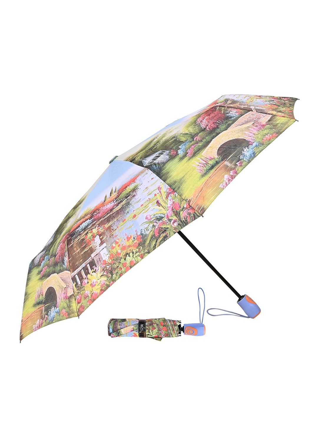 

LOOM LEGACY Automatic 3 Fold Ethnic Motifs Umbrellas, Turquoise blue