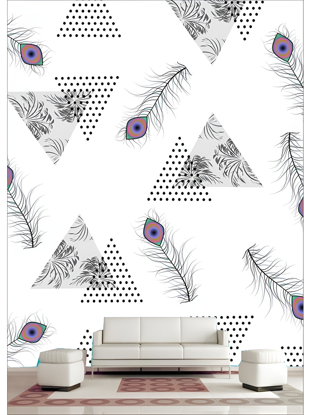 

Aura White & Grey 3D Printed Self Adhesive Wall Sticker