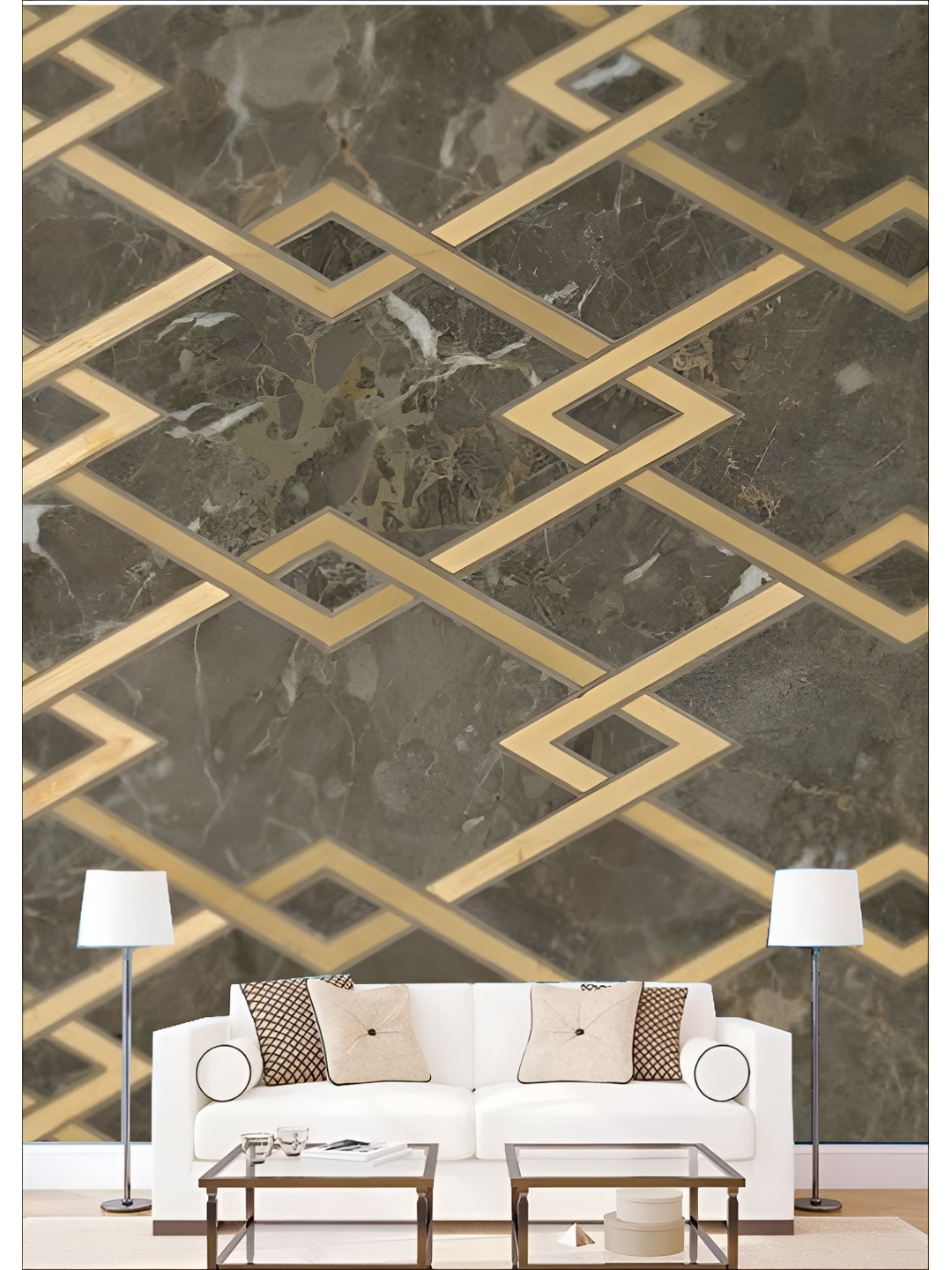 

Aura Grey & Beige 3D Printed Self Adhesive Wall Sticker