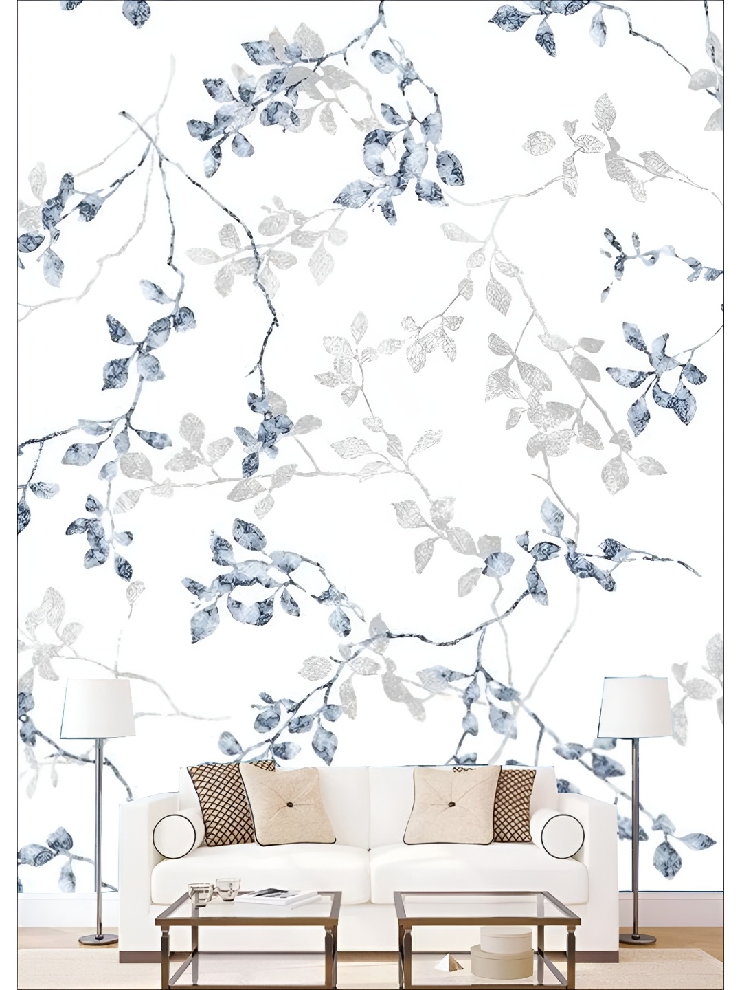 

Aura White & Blue 3D Printed Self Adhesive Wall Sticker