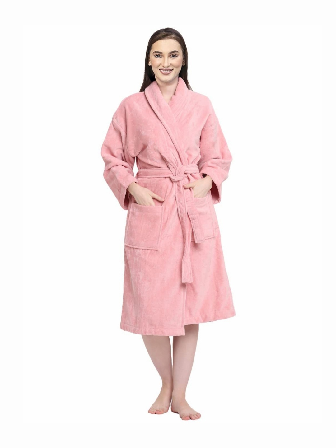 

WINSTON HOME Light Absorbent Robe With 2 Front Pockets, Peach
