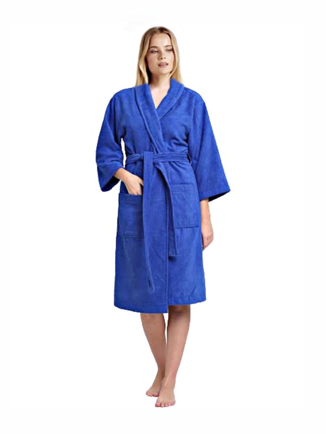 

WINSTON HOME Blue Micro Terry Bath Robe