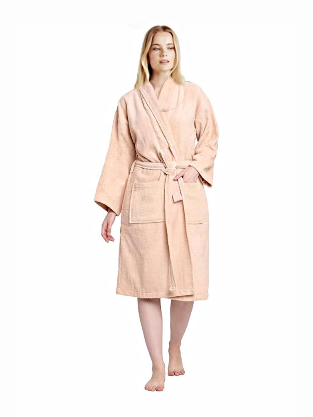 

WINSTON HOME Women 380 GSM Pure Tery Bath Robe, Beige