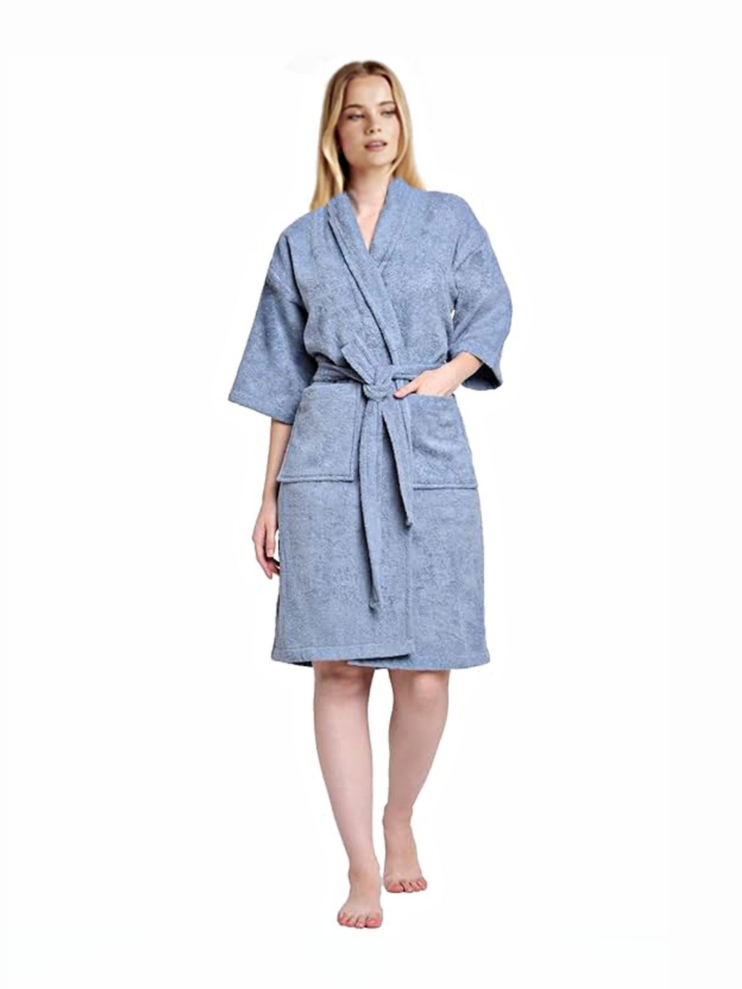 

ELSTONE HOME Light Absorbant Bath Robe, Blue