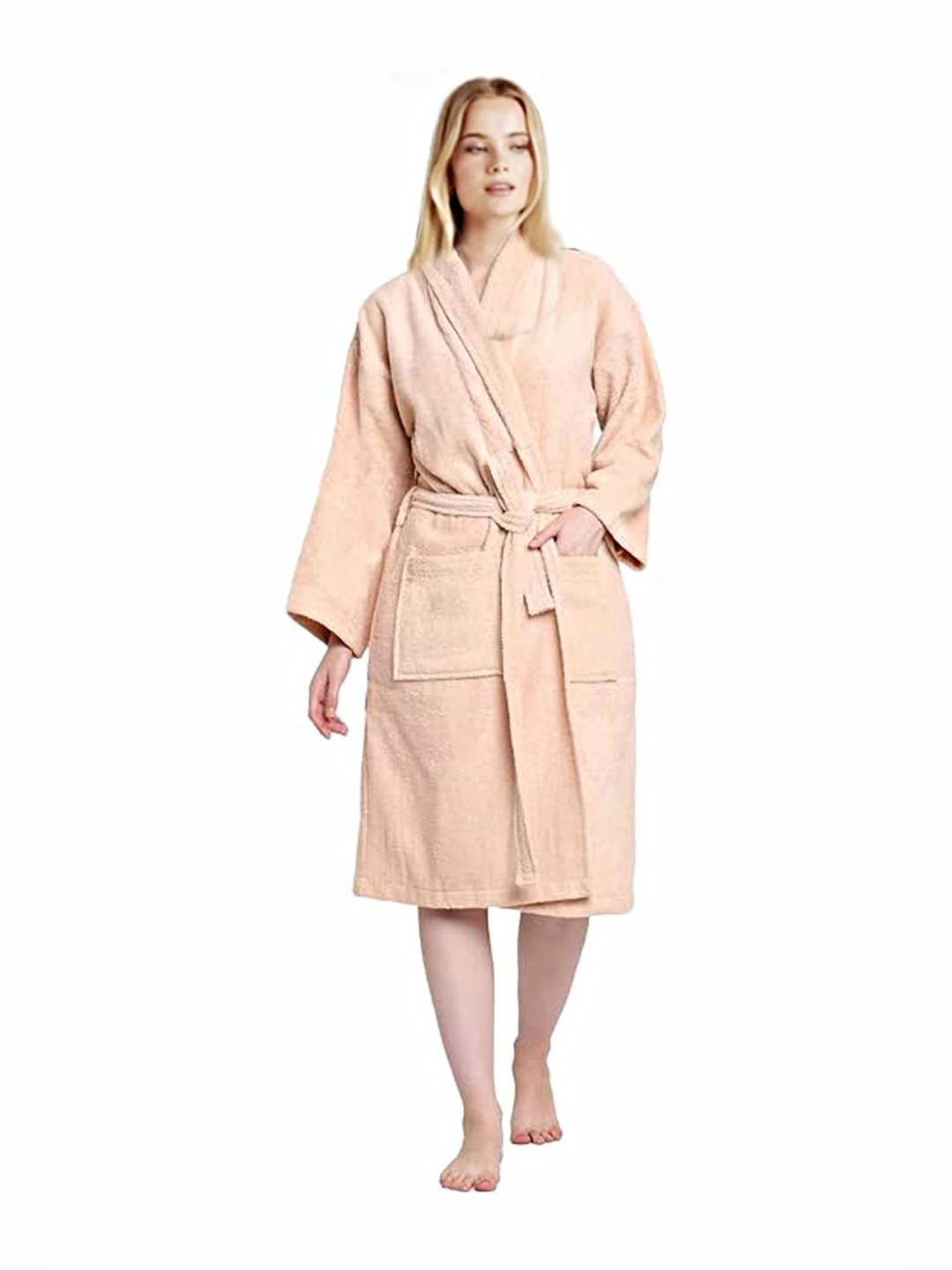 

ELSTONE HOME Beige Micro Terry Bath Robe