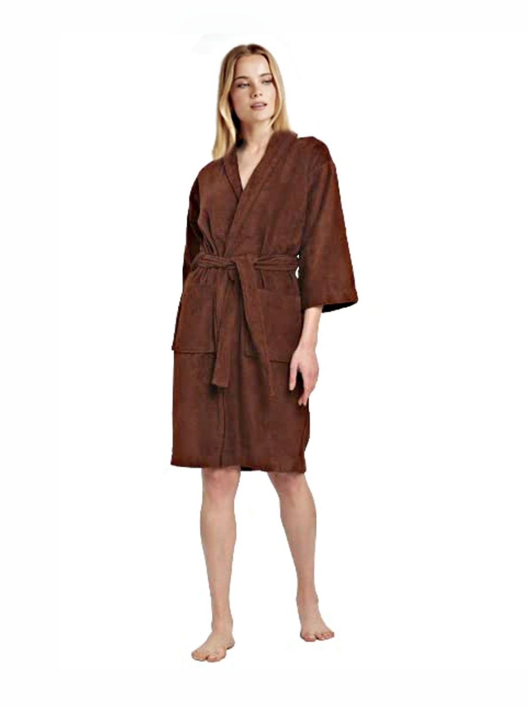 

ELSTONE HOME 380 GSM Pure Terry Bath Robe, Brown