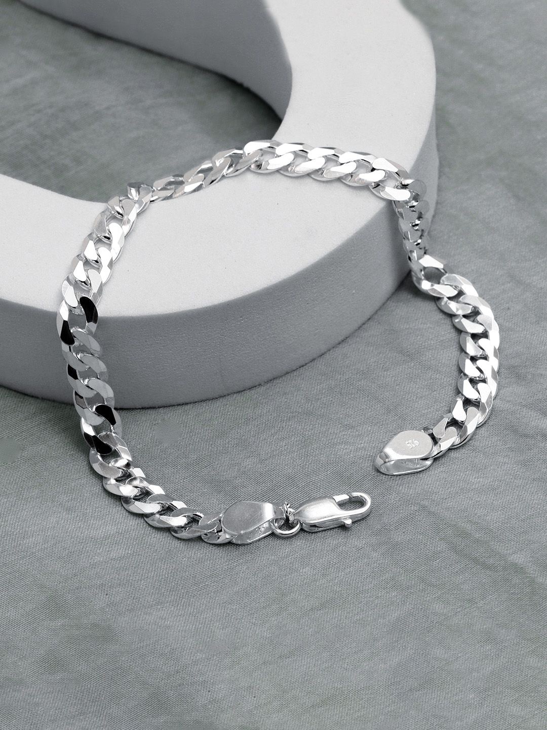 

LeCalla Men Sterling Silver Plated Link Bracelet