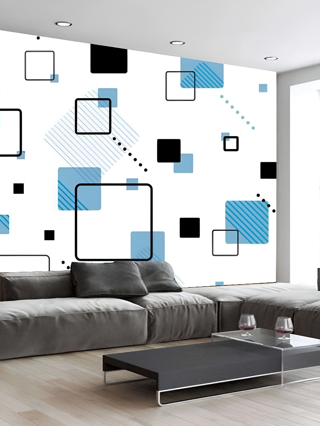 

Aura White & Blue Self Adhesive 3D Wall Panels