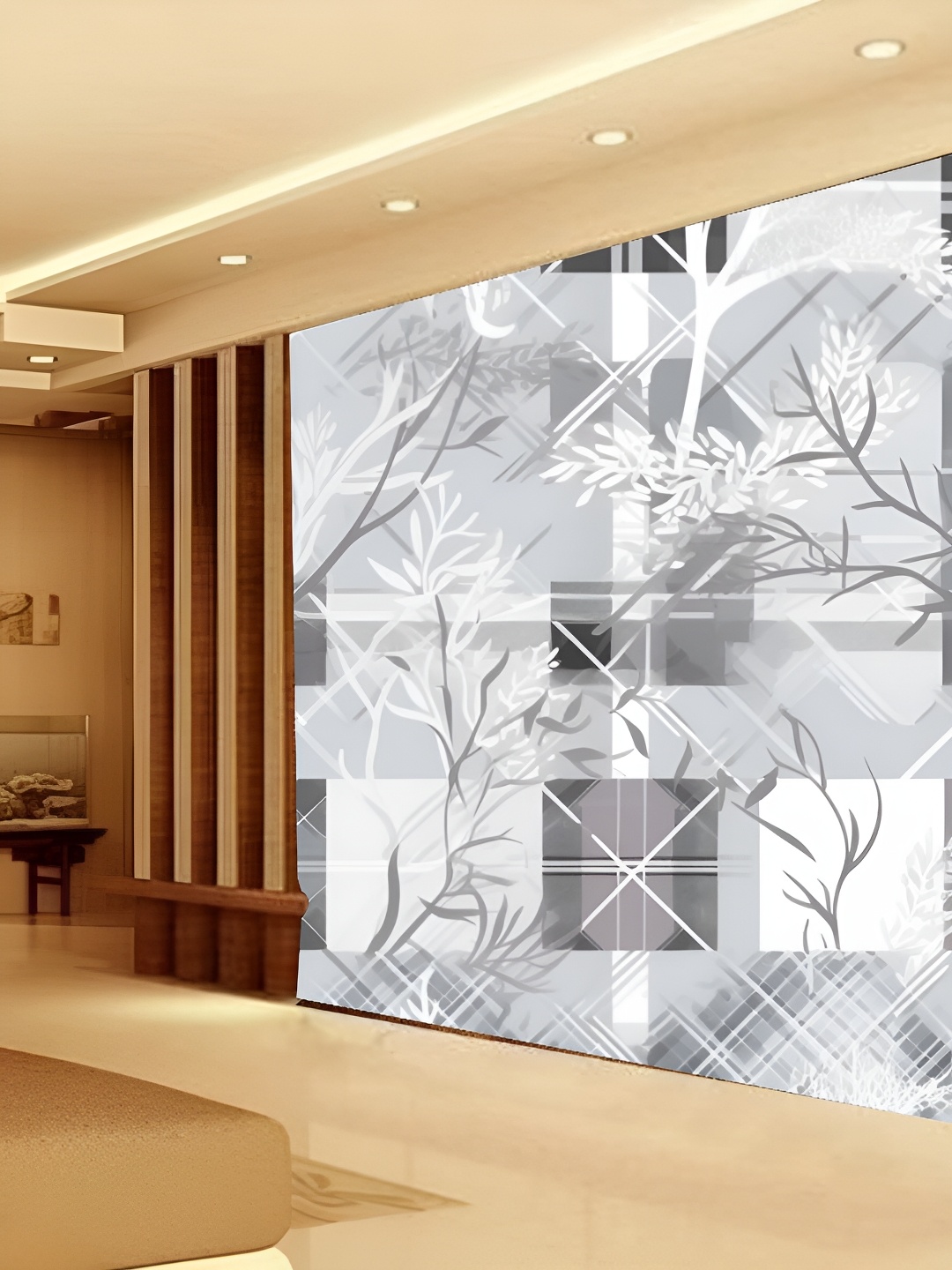 

Aura White & Grey Printed Self-Adhesive Wall Sicker