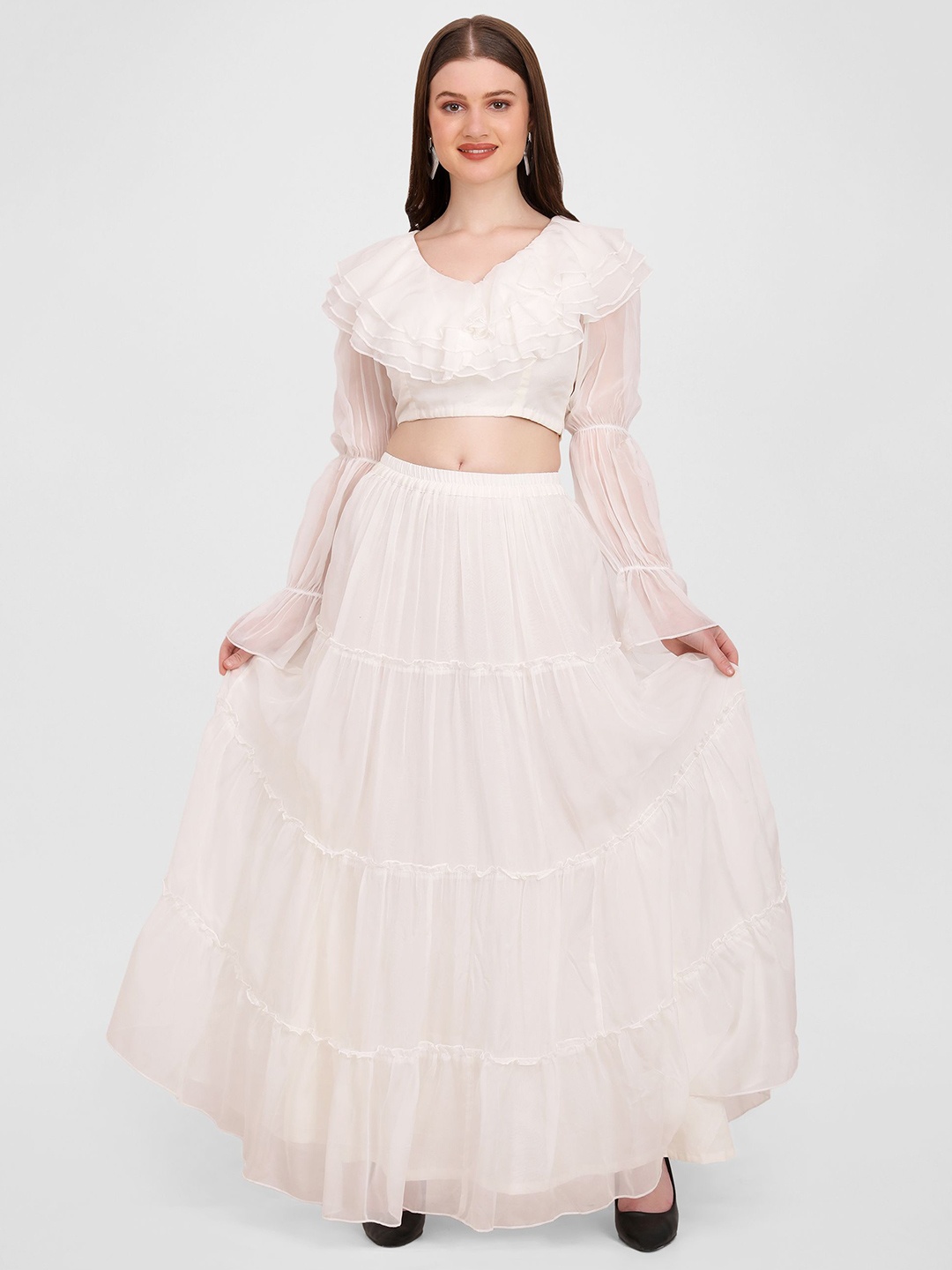 

GENDAFOOL Ready to Wear Lehenga &, White
