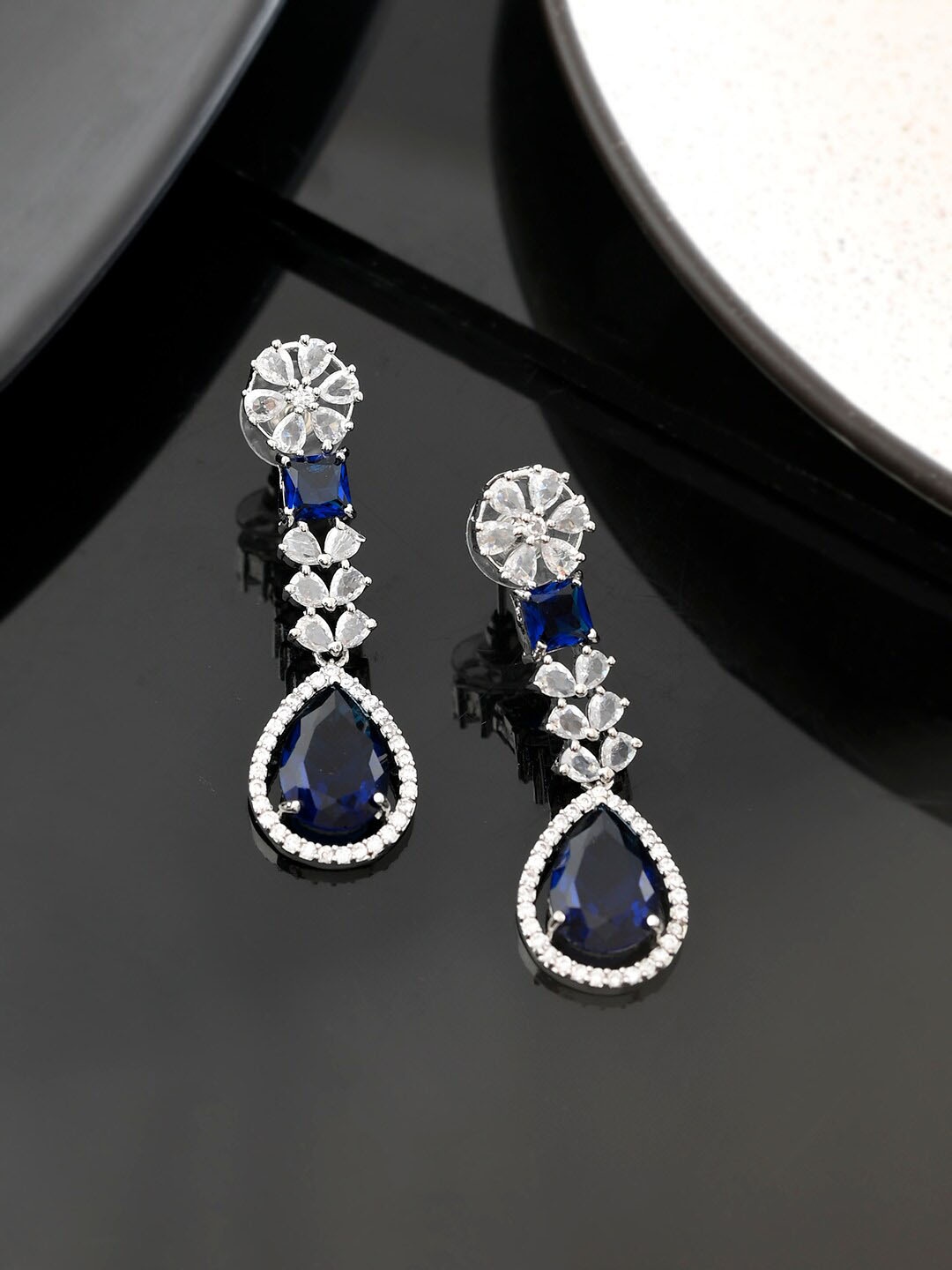 

Silvermerc Designs Diamond Shaped Drop Earrings, Blue