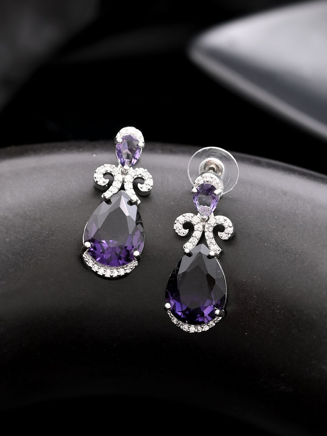 

Silvermerc Designs Diamond Shaped Studs Earrings, Purple