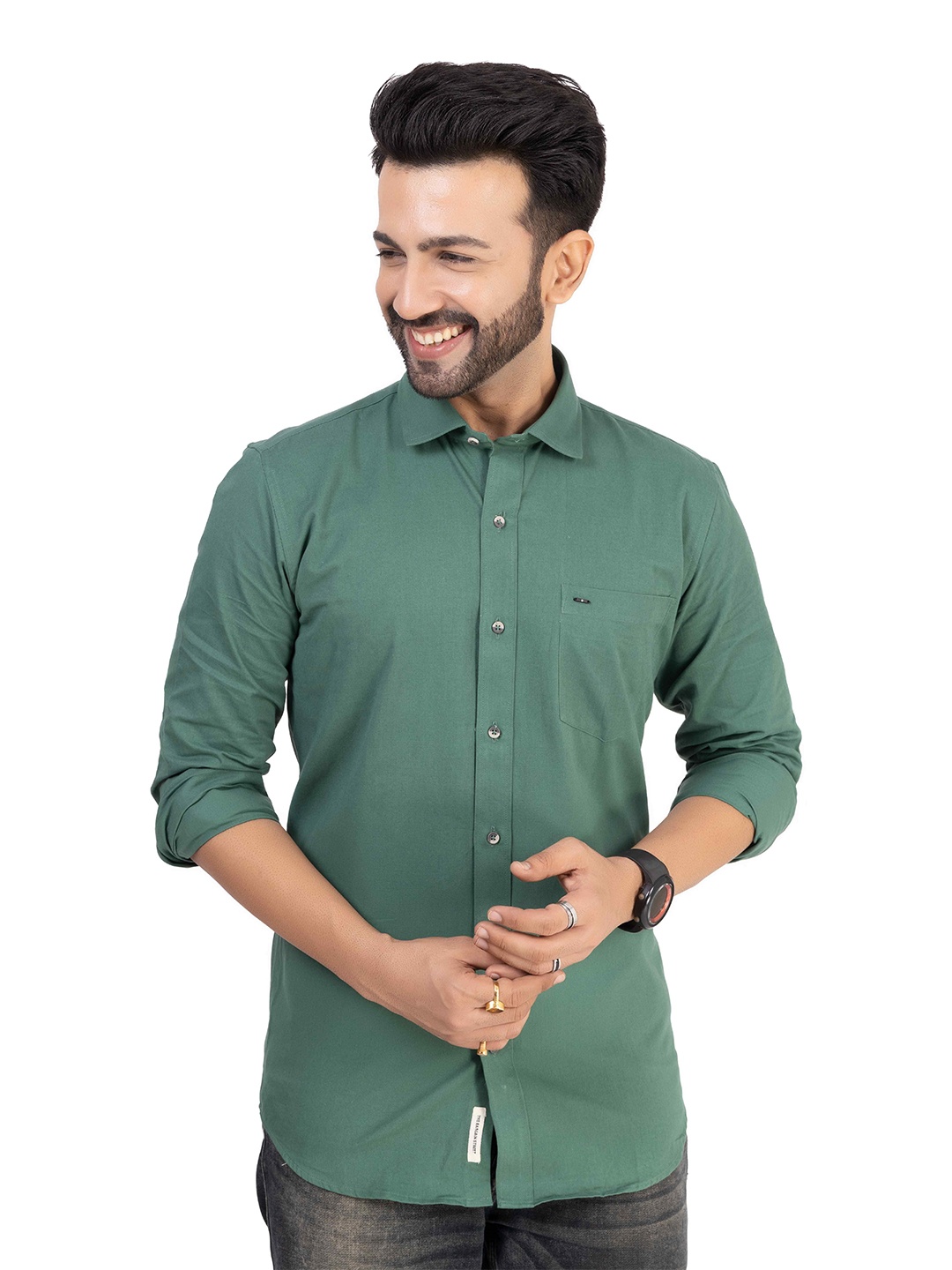 

TBS- THE BARGAIN STREET Men Comfort Opaque Casual Shirt, Green