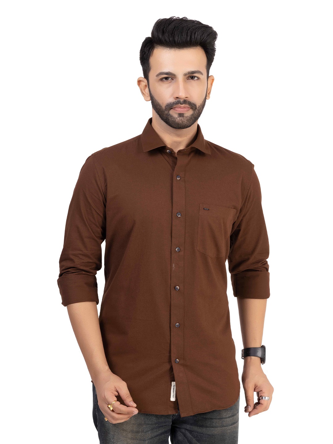 

TBS- THE BARGAIN STREET Men Comfort Opaque Casual Shirt, Brown