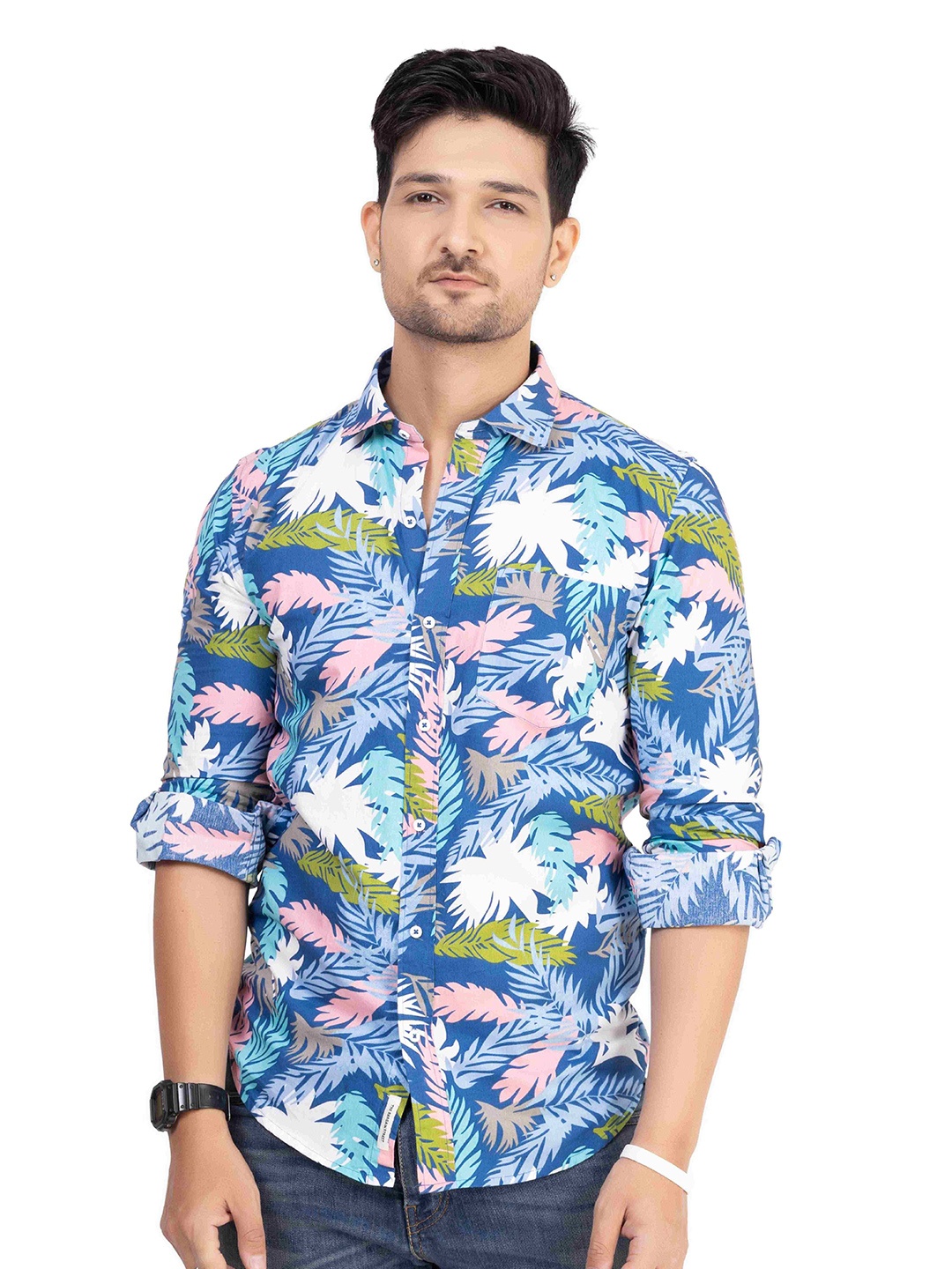 

TBS- THE BARGAIN STREET Men Comfort Floral Opaque Printed Casual Shirt, Blue